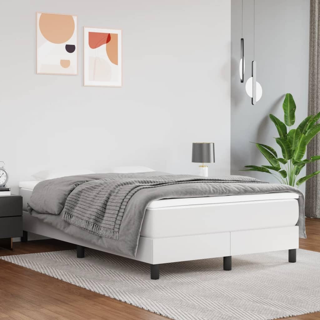 Materac kieszeniowy ze sprężynami kieszeniowymi, średni biały, 120 x 200 x 20 cm, obicie ze sztucznej skóry, ergonomiczny, oddychający, rdzeń ochronny, idealny do sypialni, łóżka dla gości