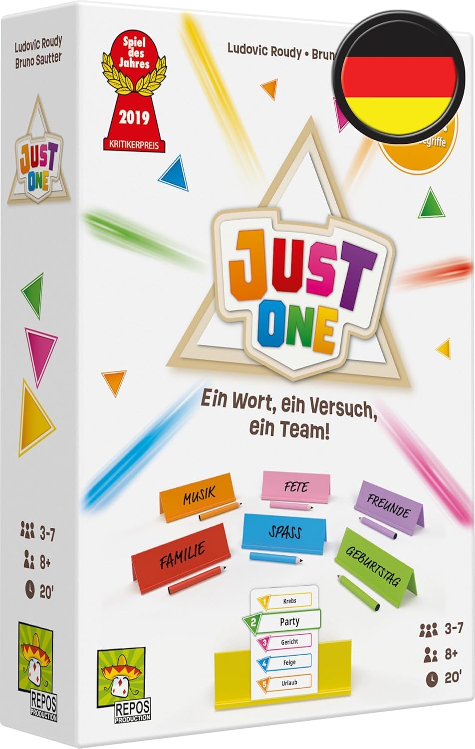 Repos Production, Just One (Refresh), Partyspiel, 20 Minuten, für 3-7 Spieler, 8+ Jahre, Spiel auf Deutsch