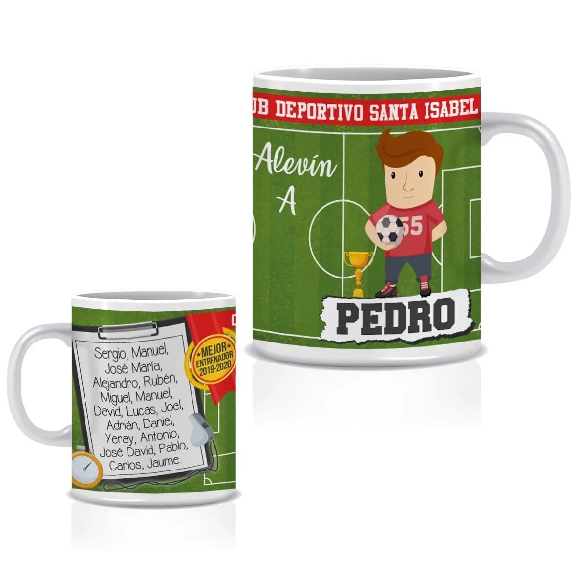 Taza personalizada MEJOR ENTRENADOR FÚTBOL. Regalo especial para ENTRENADORES. Regalo para FIN DE TEMPORADA o FIN DE CURSO. Regalos para profesores. Regalos originales personalizados.