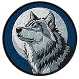 Wolf Patch for Clothes Alpha Pack Predator – Embroidered Iron on Patch for Backpack Jacket - Fabric Patches for Clothes Souvenirs & Gifts for Animal Lovers ID45095