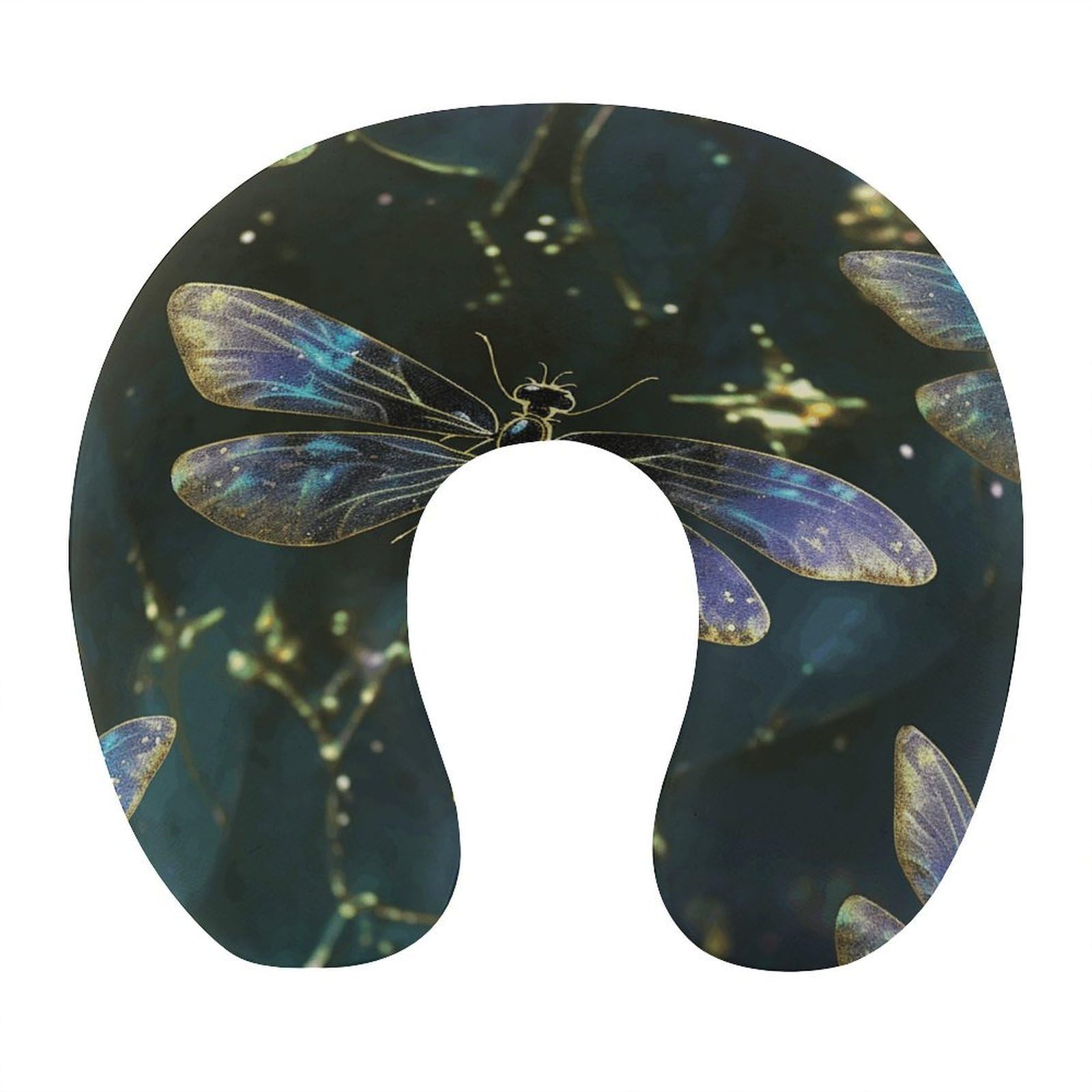 FekiLoot Dragonfly Travel Pillow,U Shaped Office Napping Pillow Support Neck and Head Comfortable Travel Neck Pillow U Shape Sleeping Essentials for Long Haul Flights