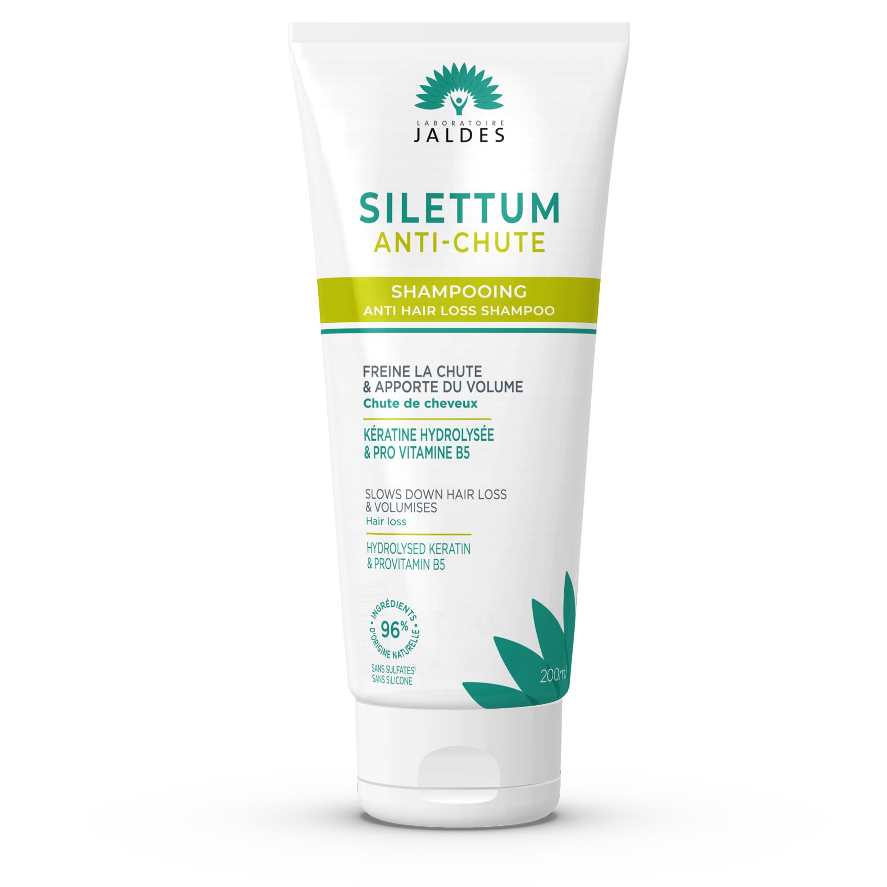 Silettum Shampooing Anti-Chute Tube Lot de 2X200ml | Freine la Chute de Cheveux | Apporte du Volume | Laboratoire Jaldes