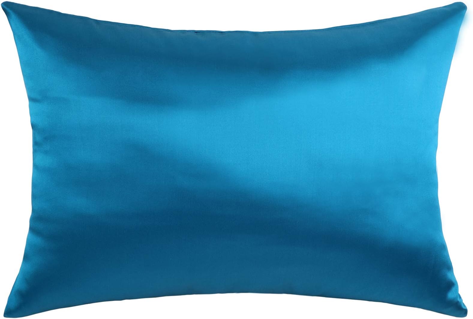 HodecoNature Silk Pillowcase 14x20 Double Sides 100% Mulberry Silk 19 Momme Thick Silk Pillow Cover for Bed Pillow Sham Cover Toddler Size 36x51cm Silk Pillowcase, Peacock Blue 1 Piece