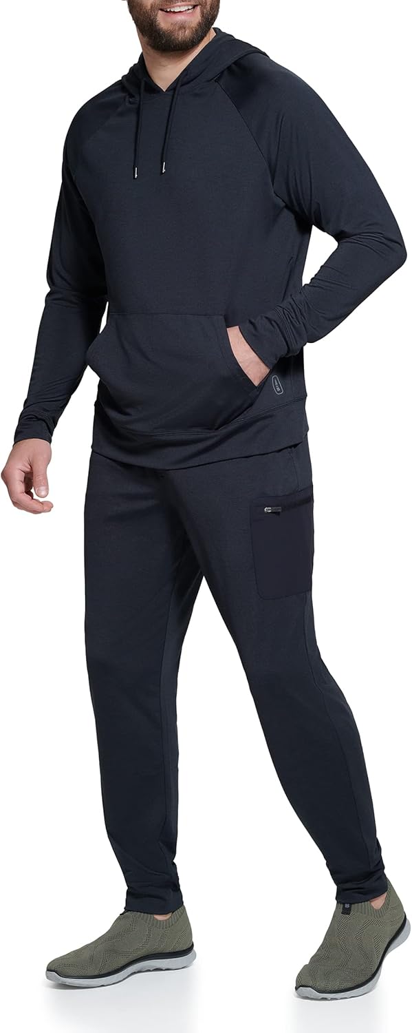 BASS OUTDOOR メンズ サイドレッグポケットジョガー、ランニング、ハイキング、普段着パンツ