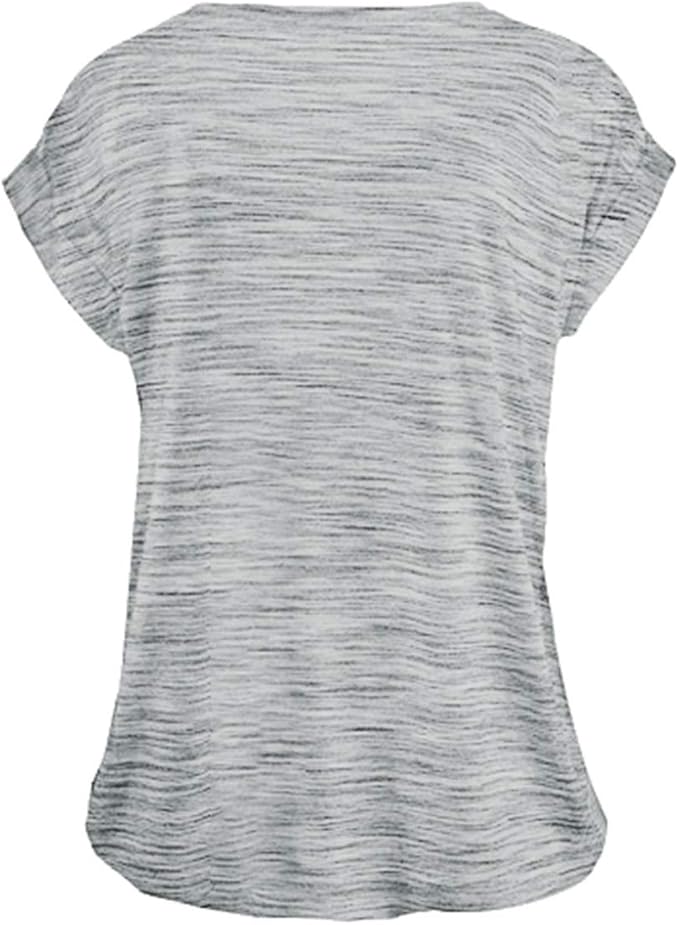 DOTIN T-Shirt Donna Maniche Corte A V In Cotone Ed Elastan - Maglietta Basic Elasticizzata Per L'Estate, Colore Cielo Blu (Taglia L)