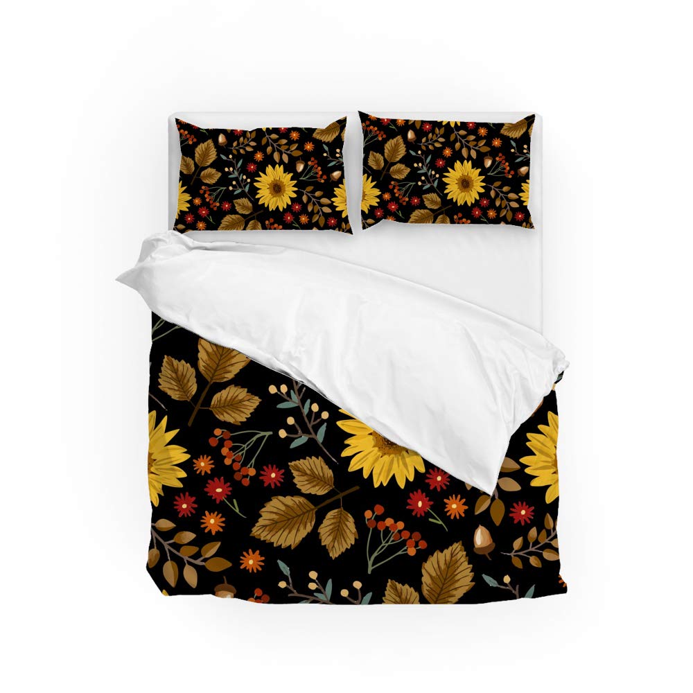 Parure de lit 3 pièces bohème avec housse de couette et taies
