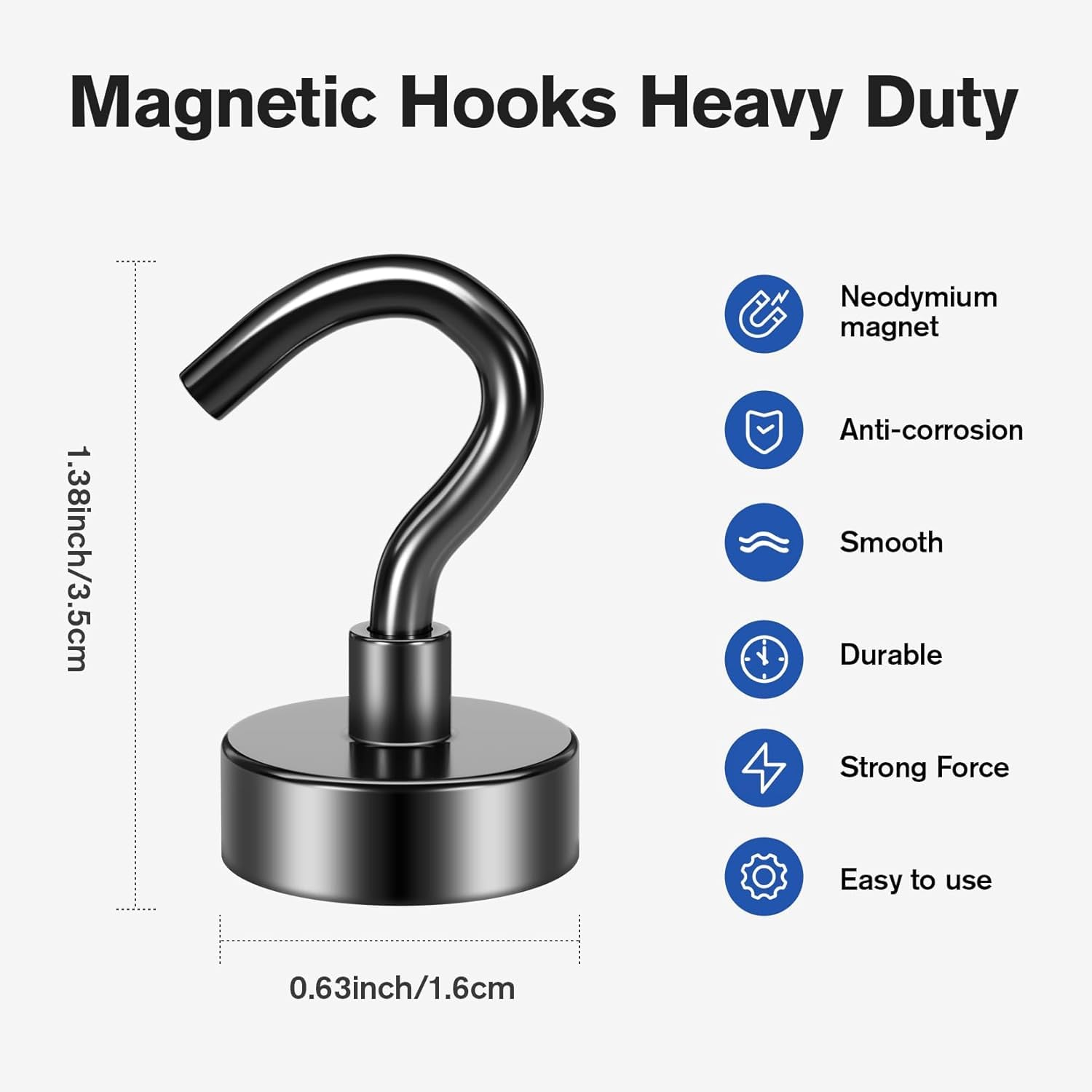 Heavy Duty Magnetic Hooks - 20 Pack -2 Heavy Duty Magnetic Hooks - 20 Pack -2