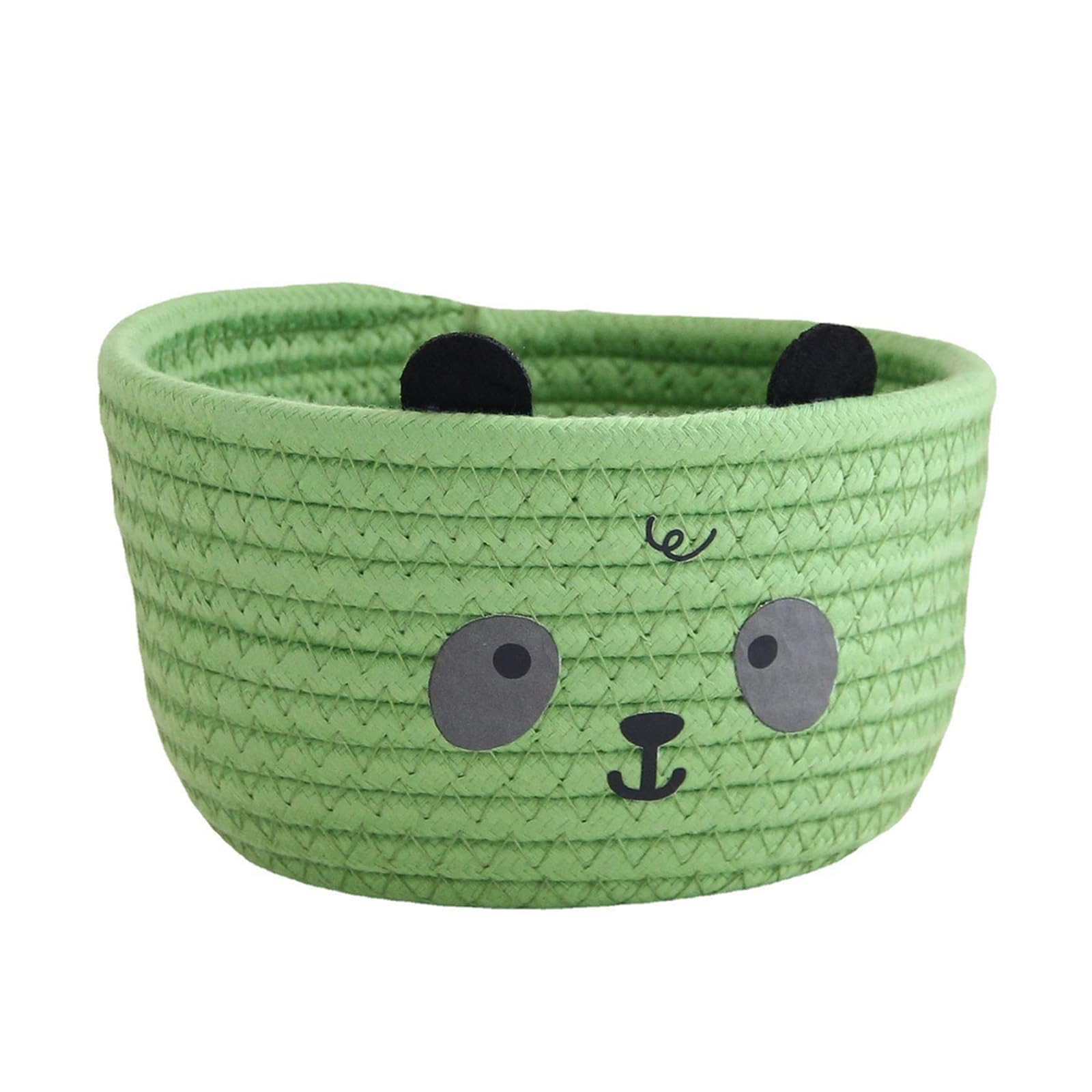 Yhplxyuus Charm Lovely Bear and Pandas Sturdy Cotton Rope Storage Basket for Efficient Space Saving Designs Home Organization Home Decoration Basket