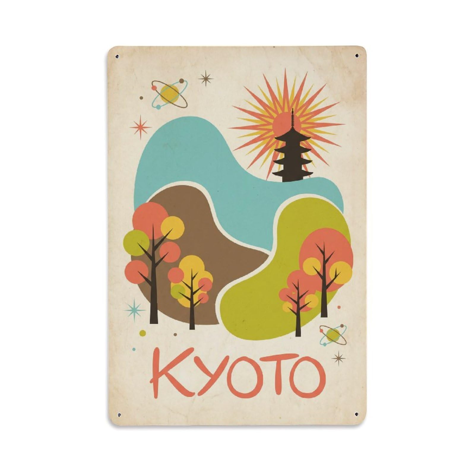 Gead 8X12inch Style Vintage Travel Kyoto Japan Beauty Metal Tin Sign