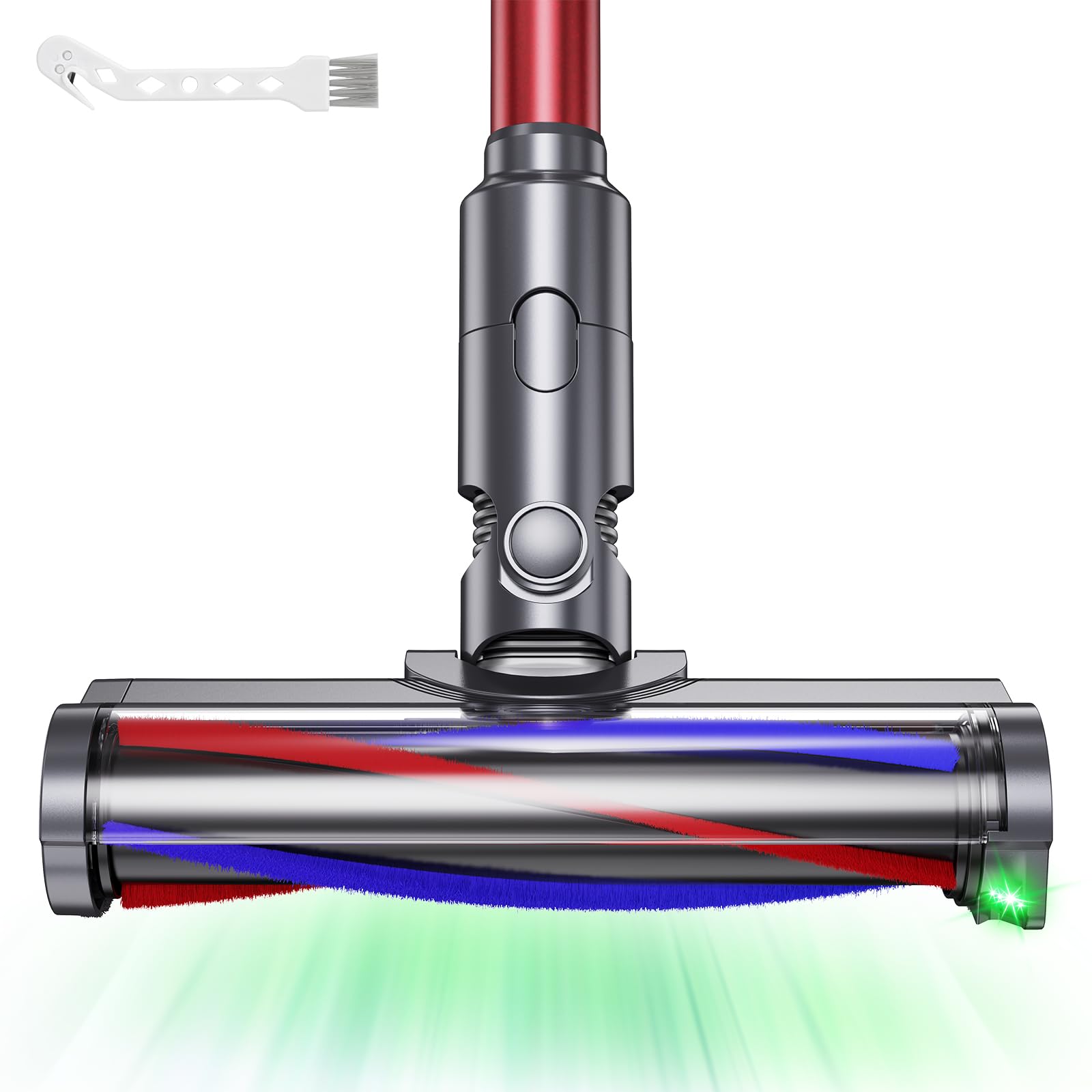 EVARYReplacement Cleaner Head Attachment for V6, DC58, DC59, DC61, DC62, DC74 Cordless Vacuum Cleaner, V Shape Turbine Bristle with Headlights for Hard Floor and Carpet