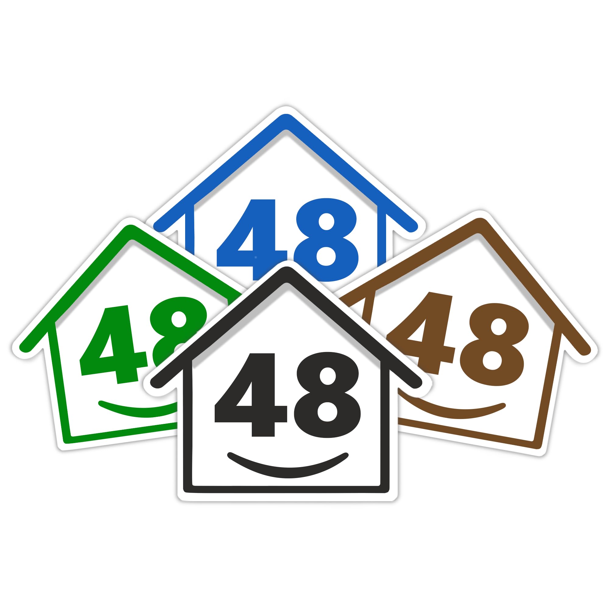 4 x Bin Numbers for Wheelie Bins, 1-99, 15cm ‘Happy House’ Colour Design Dustbin Stickers, Easy Application Stick On Number Stickers - Weatherproof Self Adhesive Vinyl – Blue, Black, Green, Brown (25) — view 14