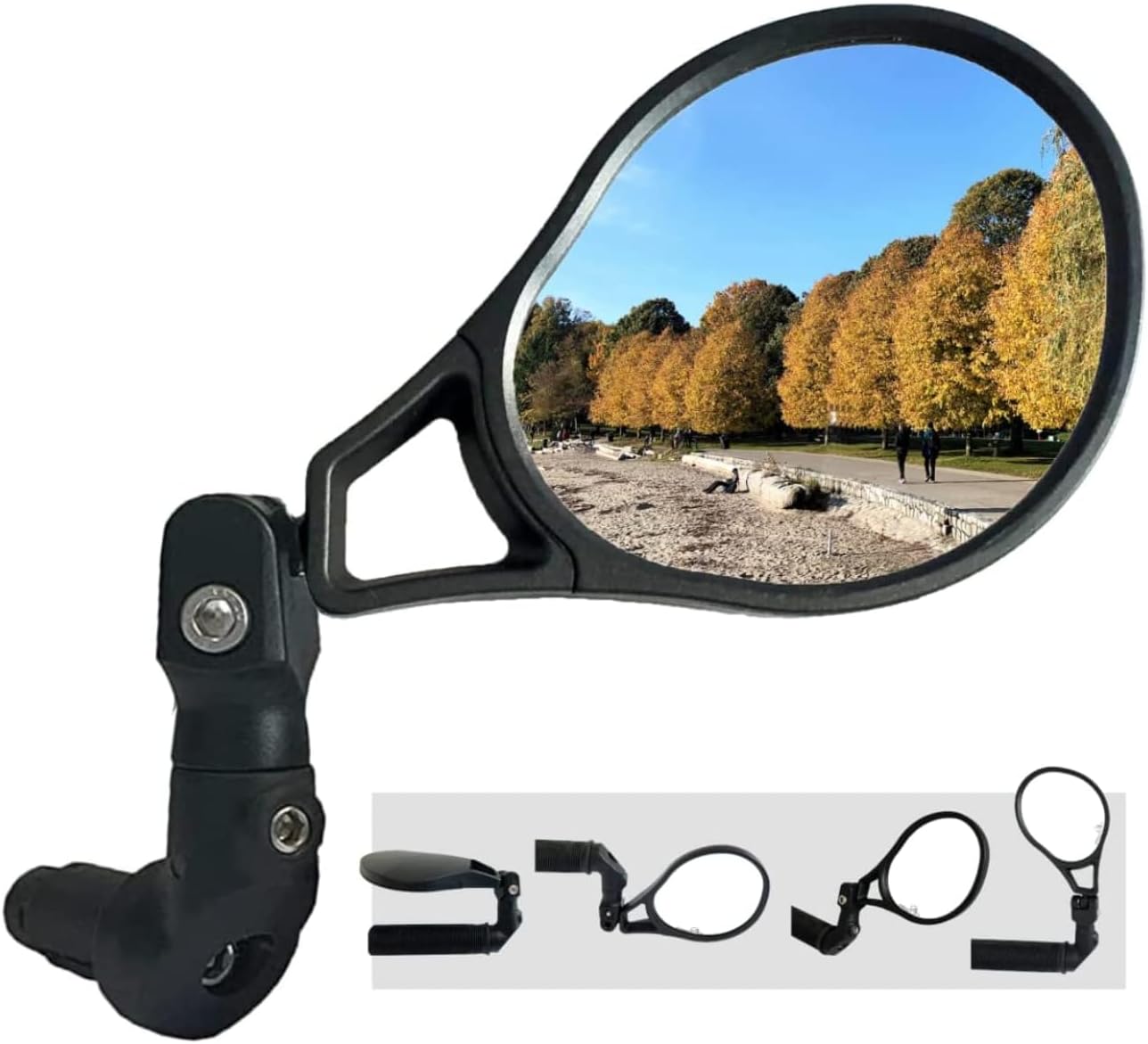 Hafny E13 Approved E-Bike Mirror, Large Surface Bar End Bike Mirror, HD Automotive Grade Glass Bicycle Mirror, Safe Blast-Resistance Cycling Mirror,