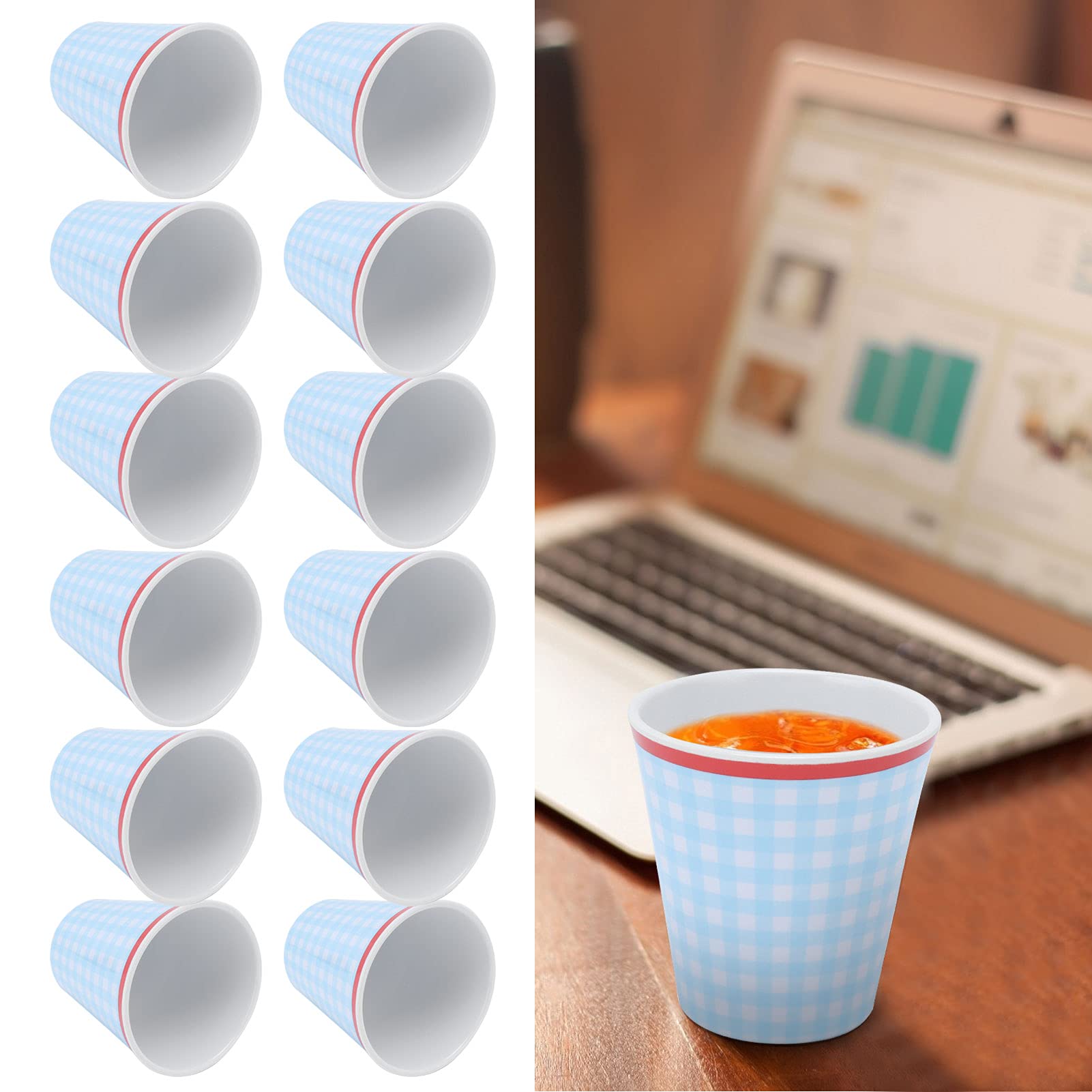 Ensemble de verres à boire Gobelets en mélamine pour enfants Gobelets Gobelets Pique-nique Verres à eau Incassable Jus Drinkware pour Camping Restaurant Beach Party Eau sans BPA pour lave-vaisselle