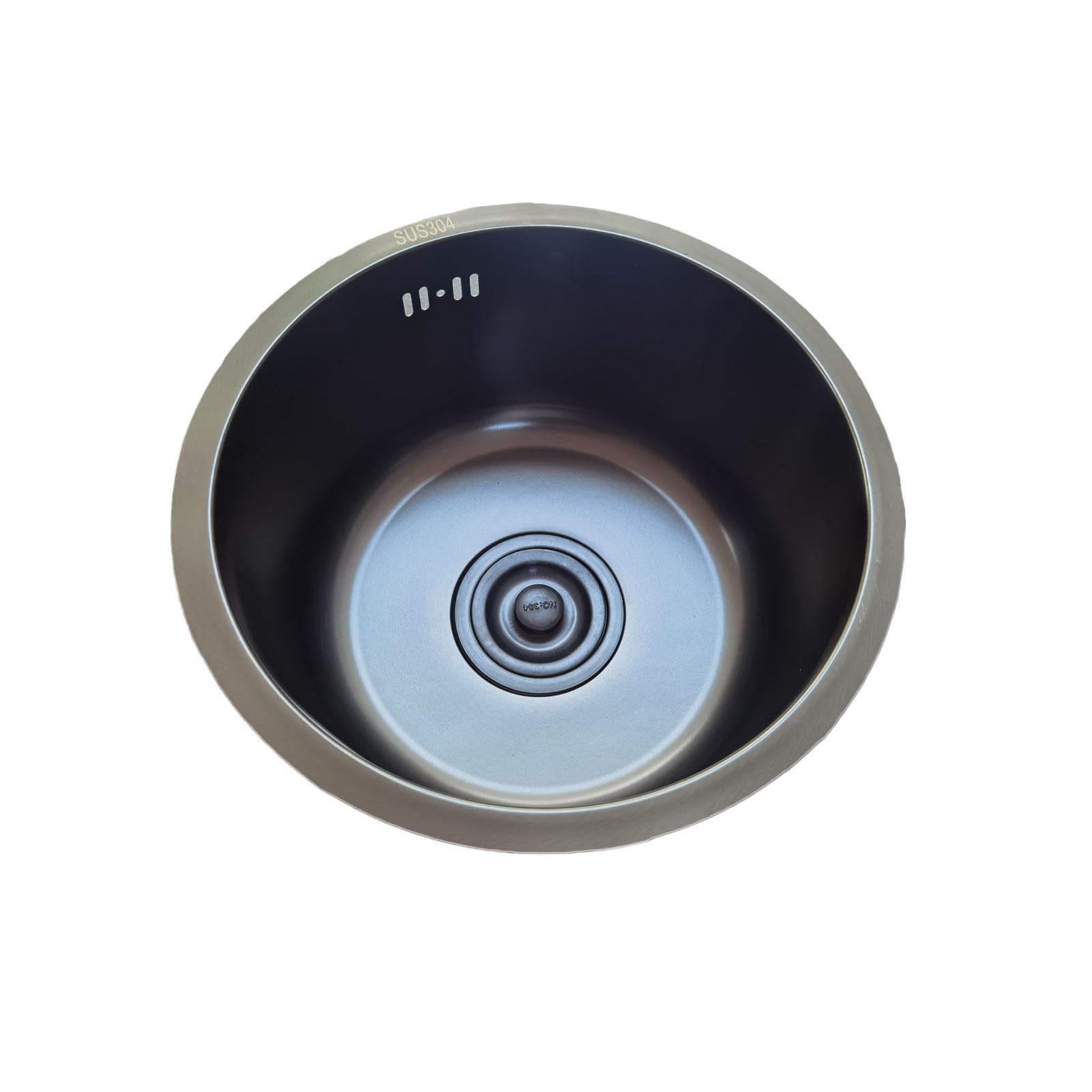 Pileta Negro,Fregaderos Cocina Redondo,Lavabo Cocina 1 Seno Inox,Pica Pequeño con Drenaje,Sifó y Rebosadero,Formas de Instalar Sobre Encimera/Bajo Encimera (Ø 25cm)