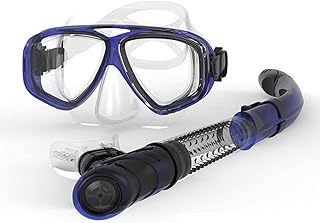 HZH Máscara de mergulho com snorkel, máscara de mergulho com snorkel panorâmico Hd, máscara de natação antiembaçante, máscara de mergulho com snorkel com tira de silicone para mergulho seco