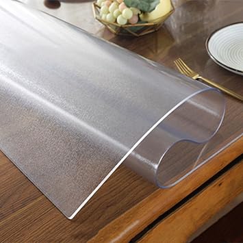 Eco-Friendly PVC Thick Transparent Tablecloth,Table or Desk Protector,Waterproof Table Cover,Anti-Warm Table Mat,Scratch Resistant,Easy to Care,70140cm/27.355in