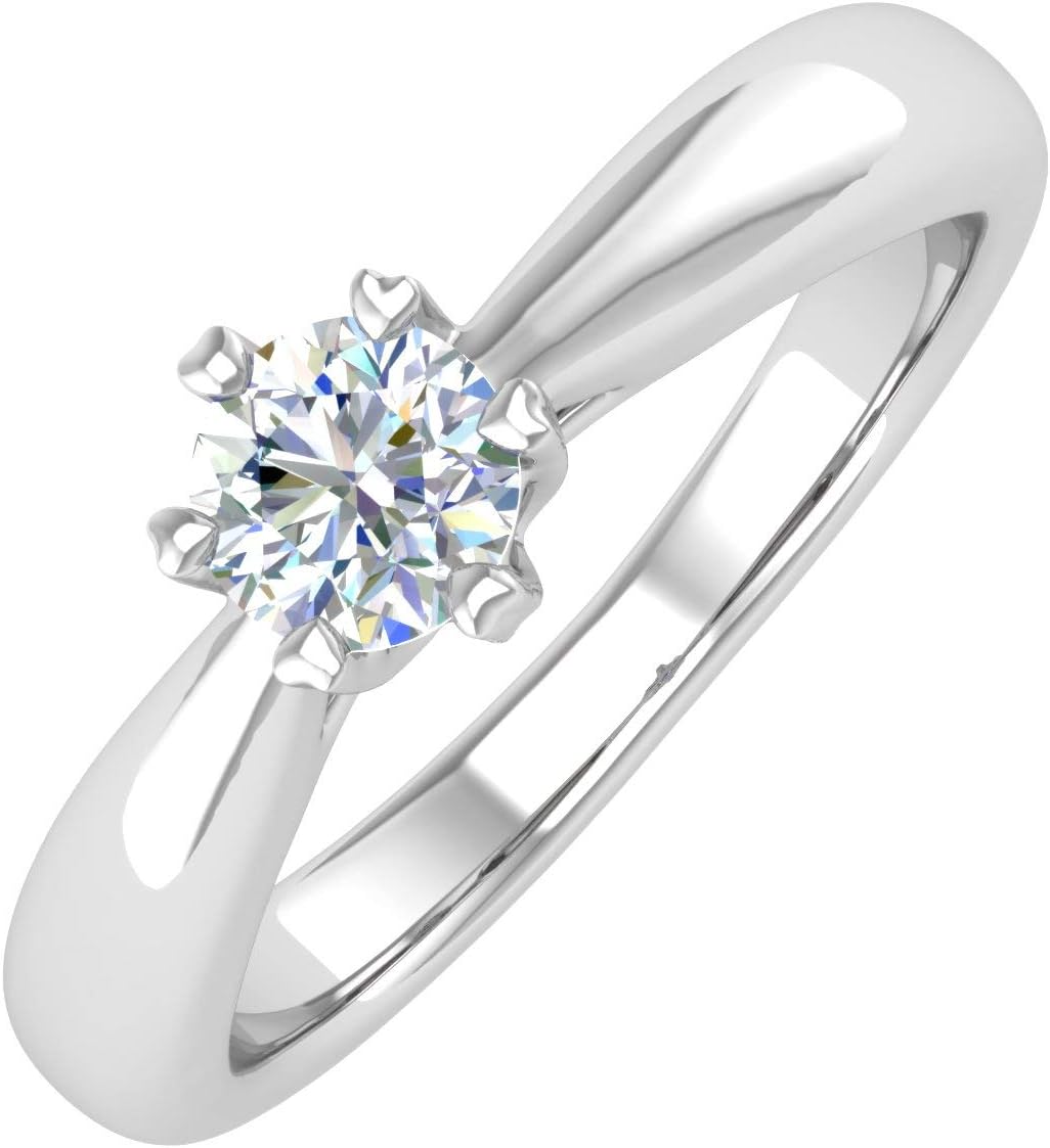 14K Gold 6-Prong Set Diamond Solitaire Engagement Ring Band (0.27 Carat)