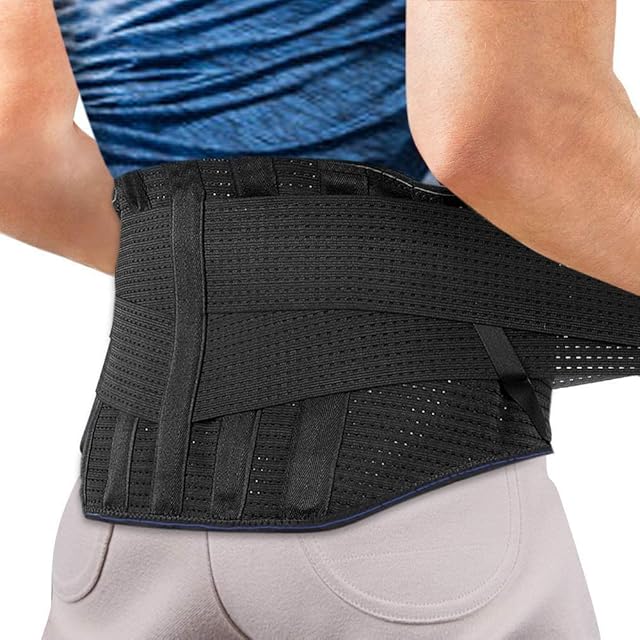 AGPTEK Back Support Brace, Lower Back Support for Men Women Lumbar Support Belt Double Compression Adjustment for Sciatica Pain Relief