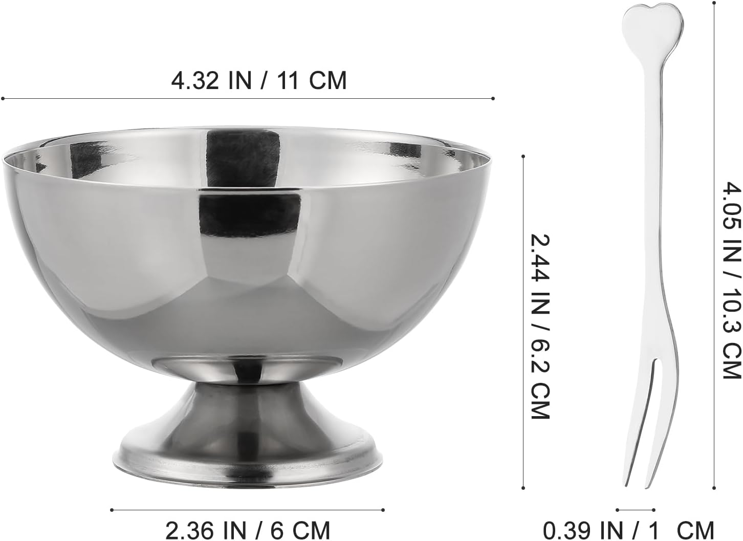 4 Pcs Stainless Steel Dessert Bowls, Ice Cream Cups 9oz Footed Dessert Cups Mini Desserts Bowls for Sundae Parfait Yogurt Pudding Cake Salad Snacks Home Kitchen Party Use, Dishwasher Safety