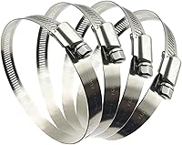 Vista 11 de 4 abrazaderas de conducto de acero inoxidable 304 ajustables de 2.5 pulgadas, abrazadera de tubo, abrazadera de conducto de aire, abrazaderas