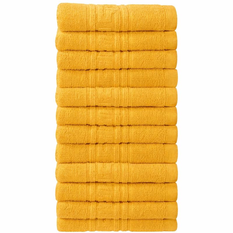 DTEX HOMES 100% Egyptian Cotton Flannel Face Cloths Wash Towel Set - 12 Pack, 30 x 30 cm - Highly Absorbent Flannels Face Clothes Extra Soft Fingertip Towels For Sports Work Gym Spa