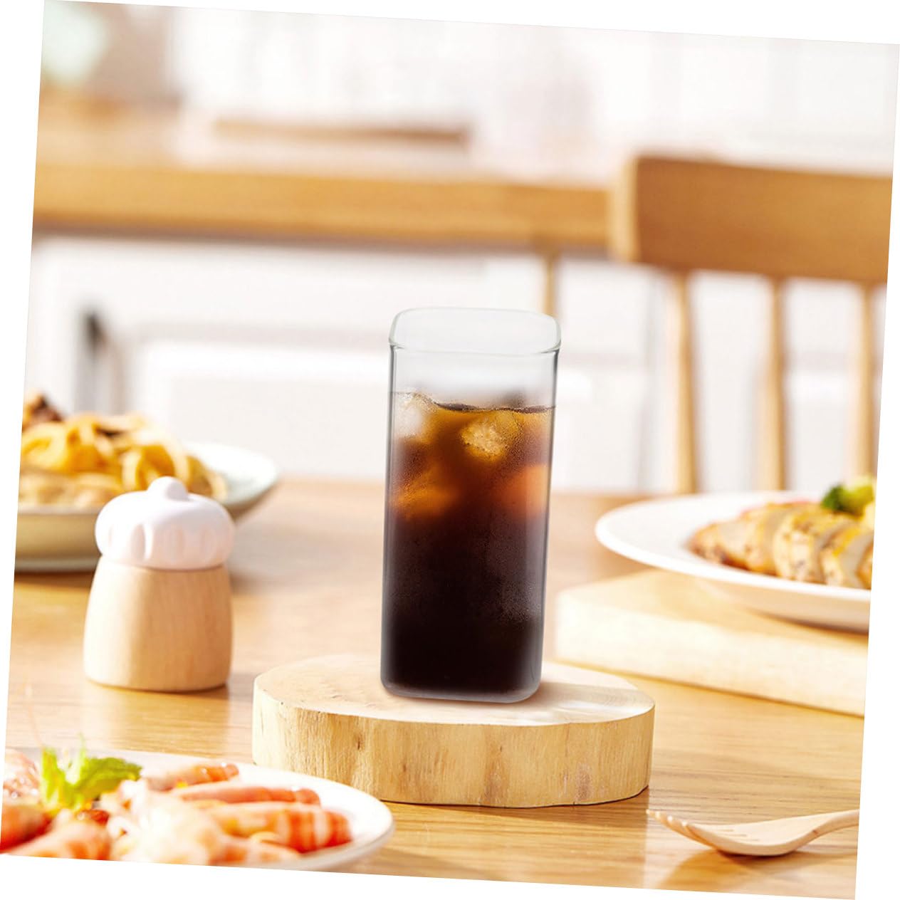 Didiseaon Set Design Elegante da 6 Bicchieri in Vetro Quadrati da 250ml Resistenti al Calore e Sicuri per Casa e Ristorante