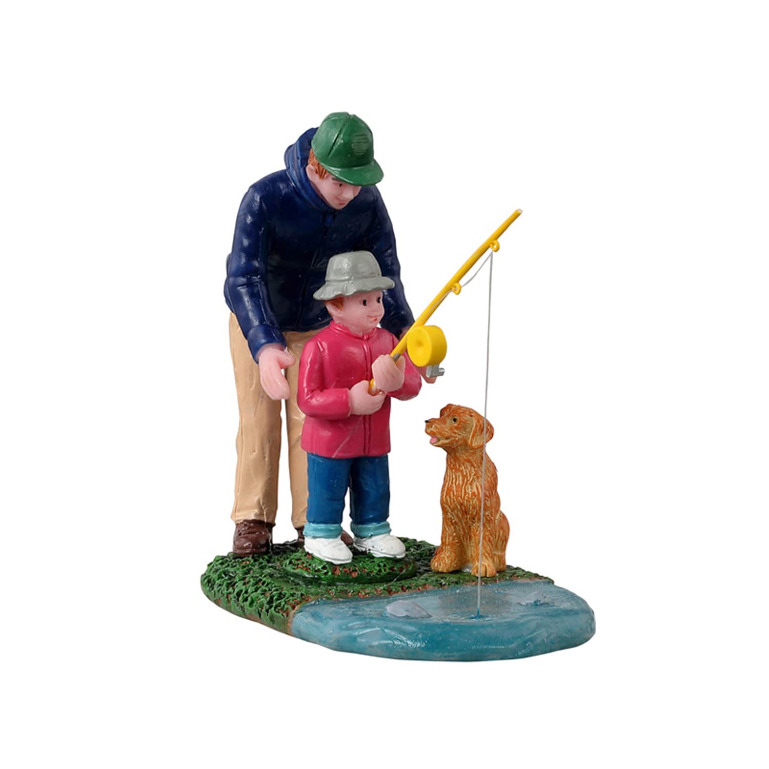 Lemax His First Fishing Lesson animez votre point d'eau miniature avec cette scène de pêche