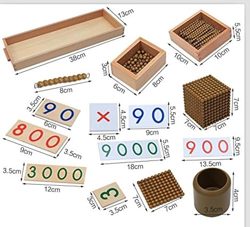 Miniatura 9 de DANNI Montessori Niños Matemáticas Juguetes Educativos Bebé Madera Grano Dorado Material Matemáticas Sistema Decimal Preescolar Aprendizaje