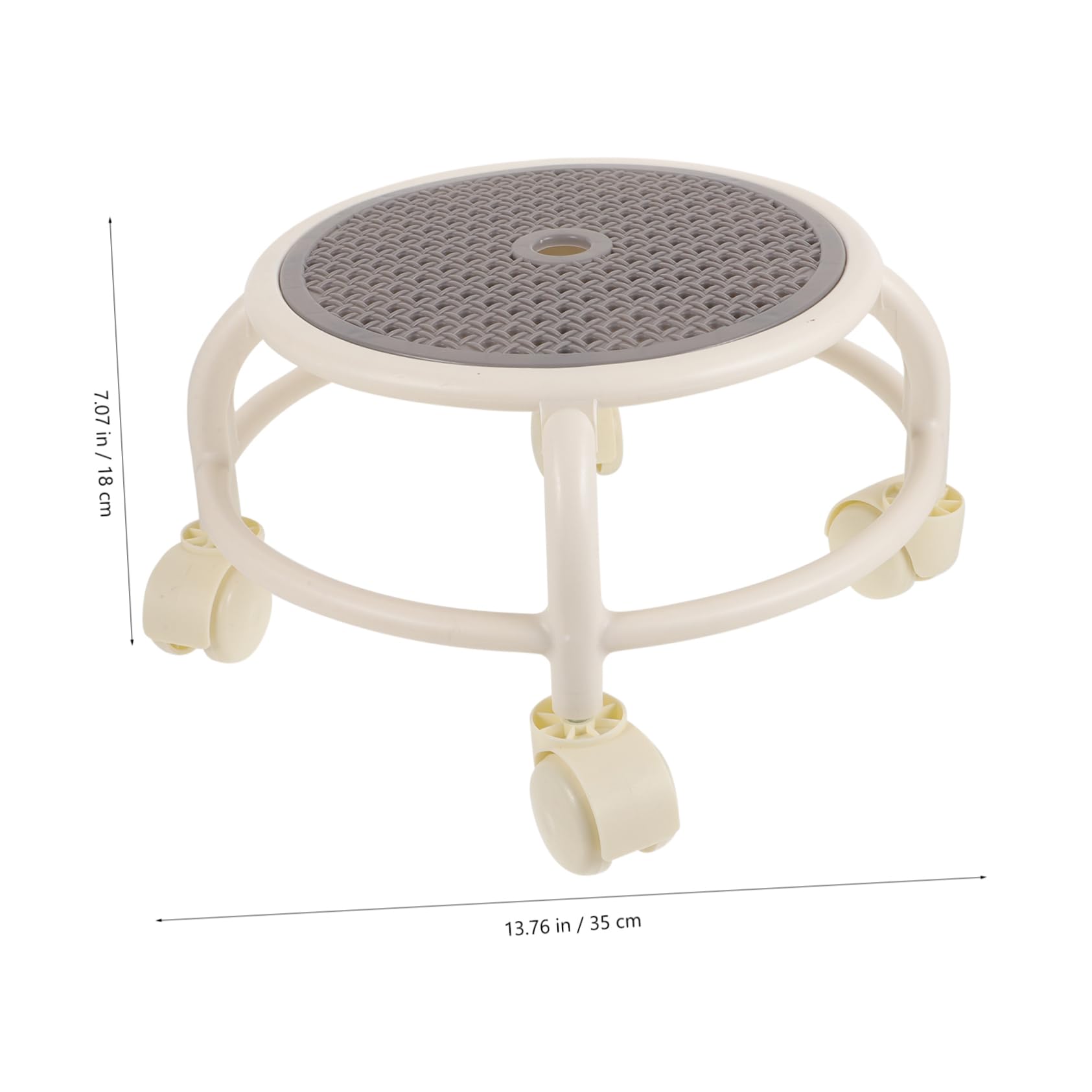 Tabouret à Roulette Pivotant Rond en Plastique, Confortable et Simple, pour Salon de Beauté et Usage à Domicile
