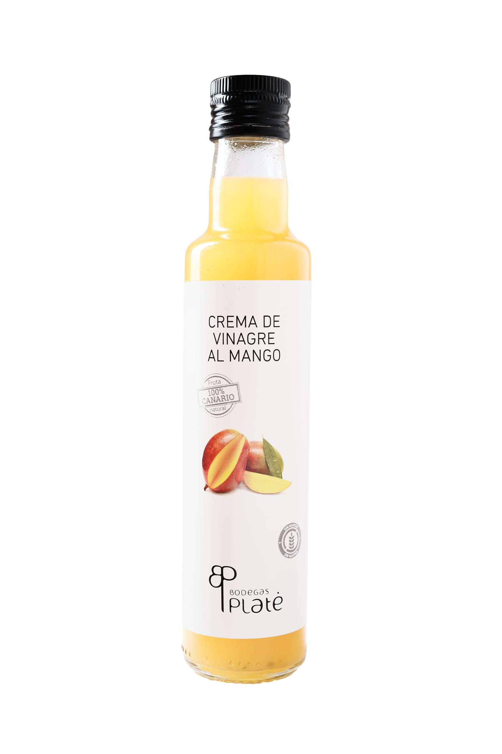 Platé Crema de Vinagre de Mango 250 ml | Aderezo tropical, dulce y natural | Ideal para ensaladas, pescados y platos creativos | Elaborado en Canarias, vegano y sin gluten