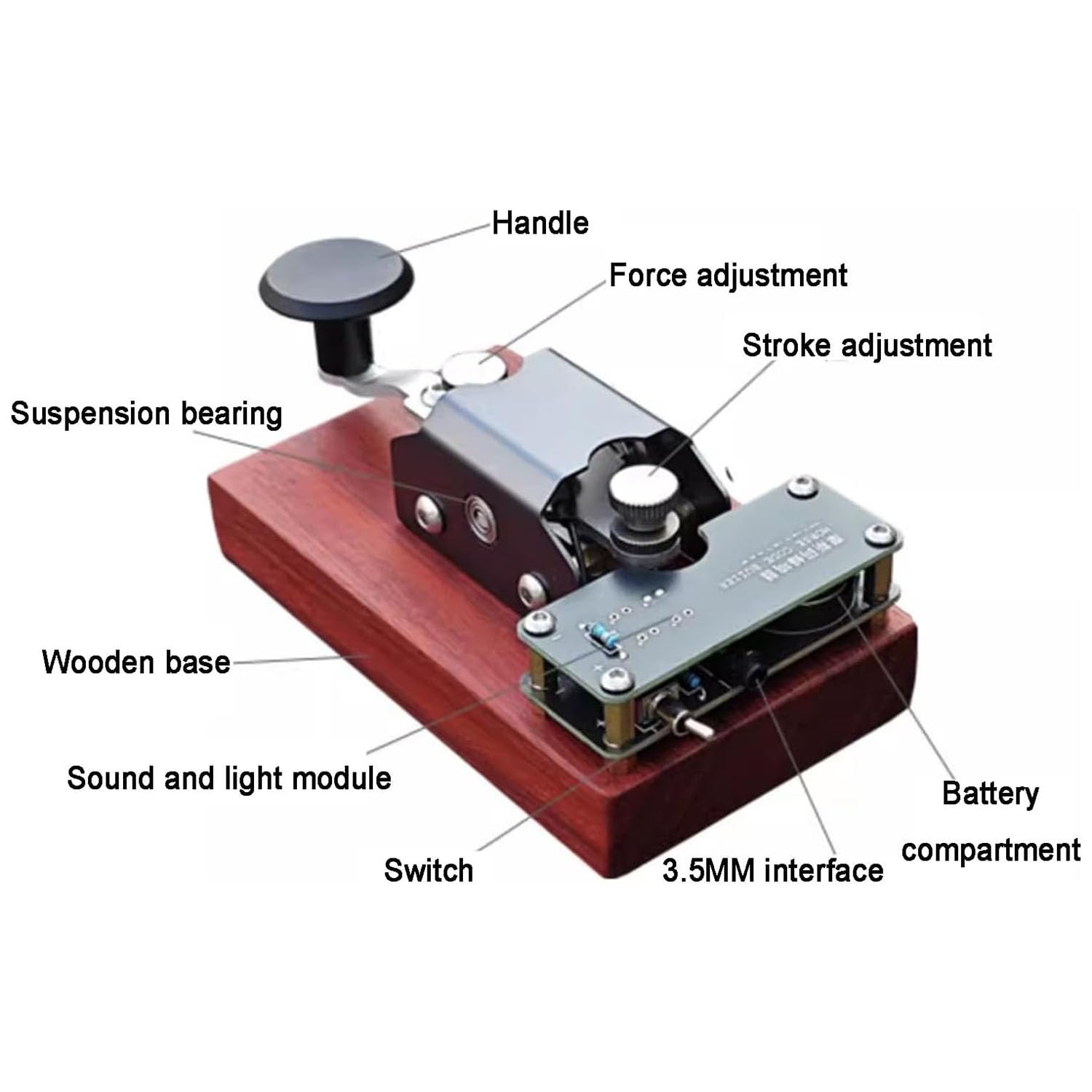 Morse Code Trainer z dźwiękiem i światłem, gniazdo 3,5 mm i brzęczyk, idealny dla początkujących i fizycznych nauczania komunikacji kodowej