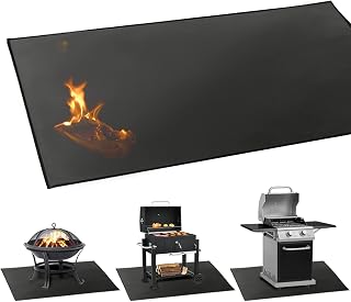 LeadCon 60 × 40 Inch Large Under Grill Mat, Fireproof Pit Mat for Grill Deck and Patio Protector, Flat Top Grill, Outdoor Charcoal, Fire Resistant Rugs for Fireplace, Reusable Fire Pit Mat…
