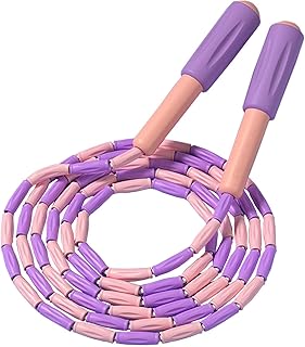 Cuerda de saltar suave con cuentas, ajustable, sin enredos, segmentada para hombres, mujeres, niños y estudiantes (9 pies, 280 cm)