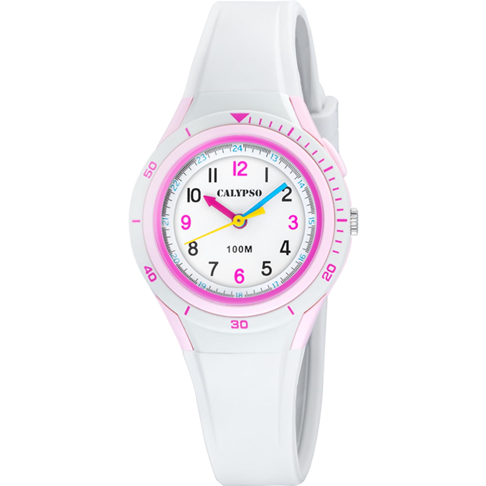 Calypso Orologio Bambino Analogico Gomma Bianca - Movimento al Quarzo - Orologio Infantile - Vetro Alta Resistenza - Impermeabile 10 ATM K5856/​1 - My First Watch
