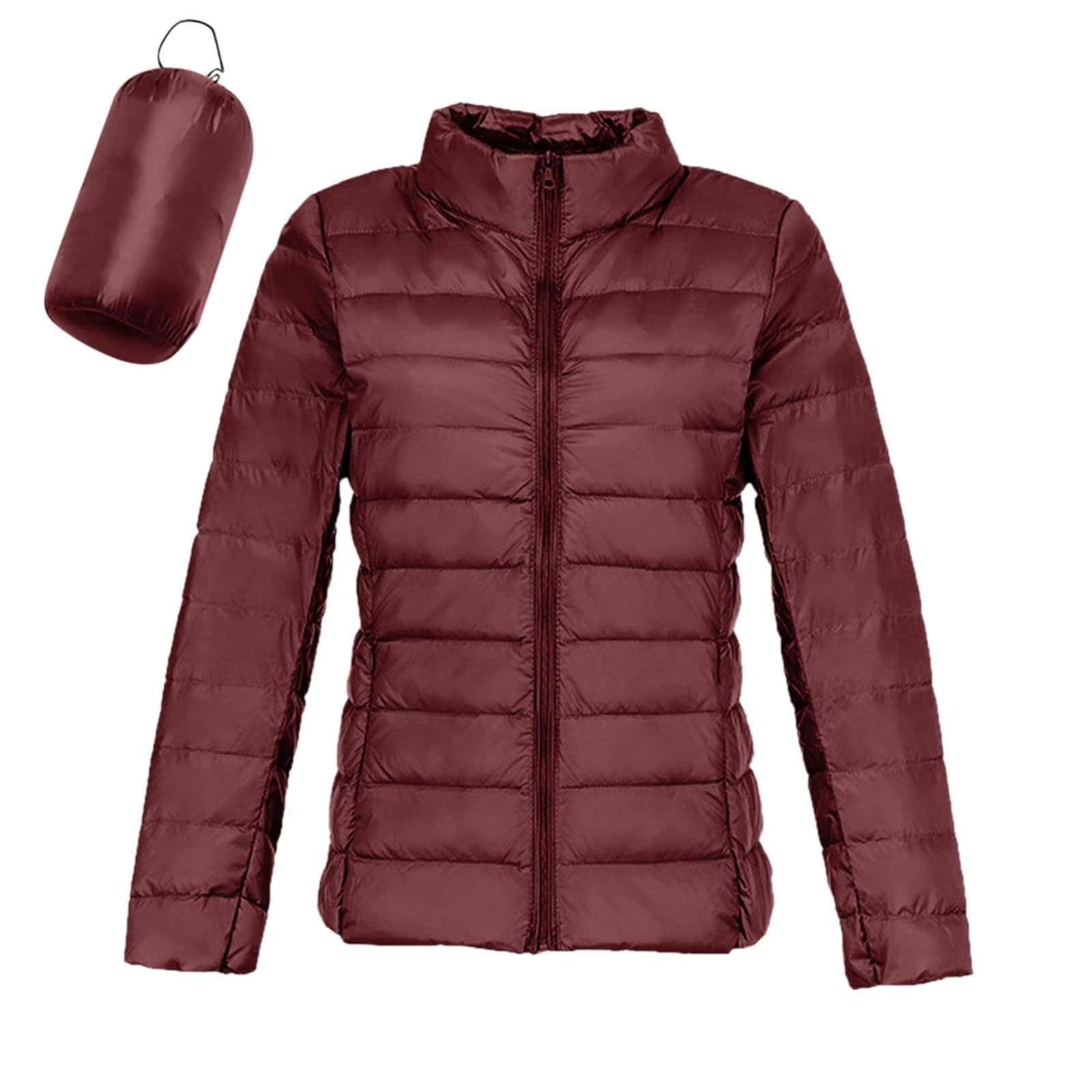 Women's Feather-Light Down Puffer Jacket - Casual, Packable, Quilted Coat Without Hood