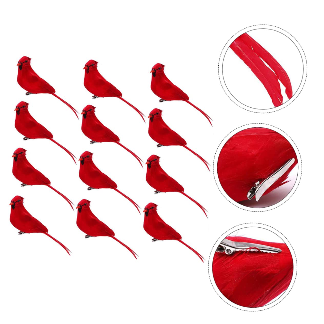 ABOOFAN 36 Pz Di Simulazione Di Natale Uccelli Di Natale Uccelli Dell'albero Di Con Clip Ornamenti Da Appendere All'albero Di i Cardinali Di Piuma Rosso