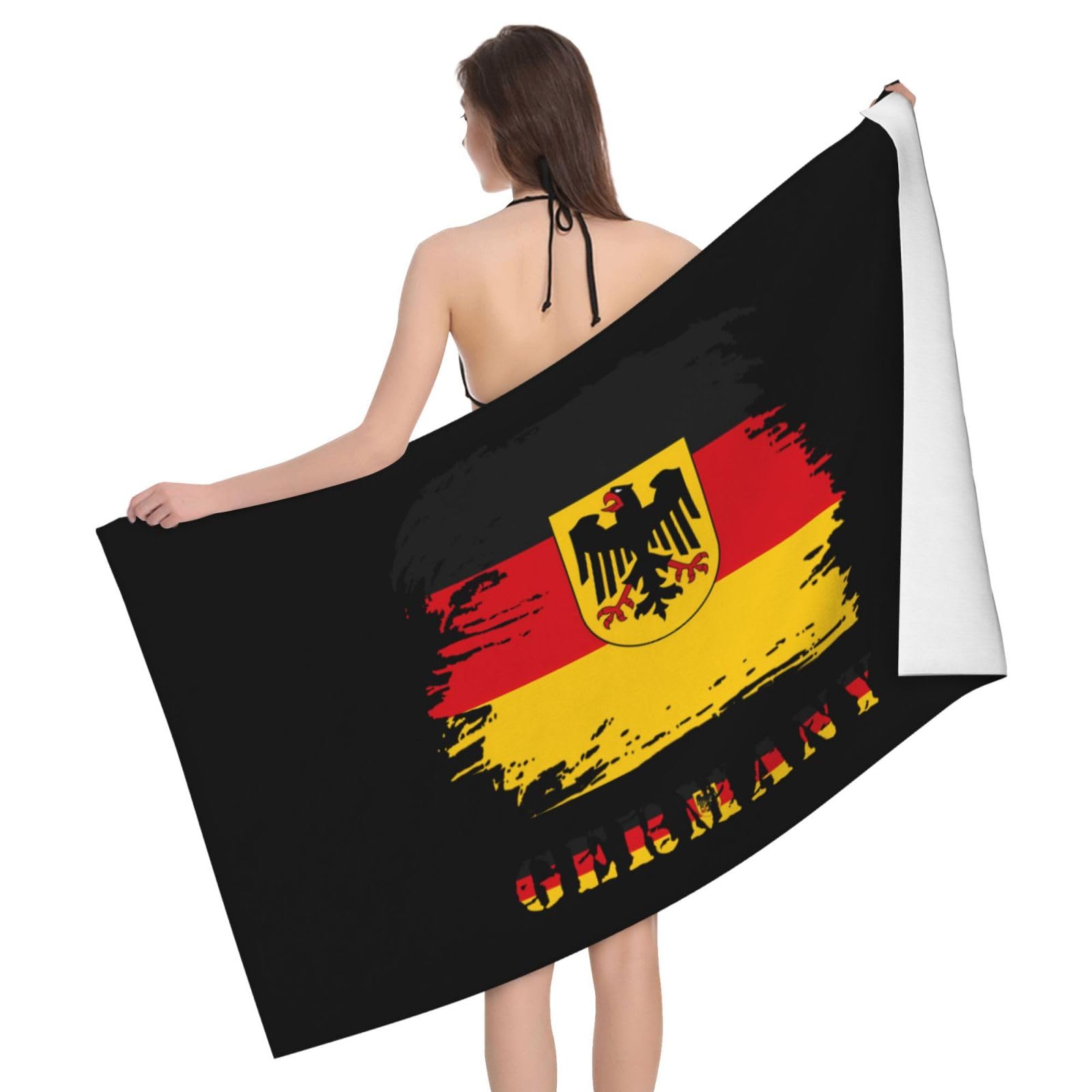 HLBSDM Microfiber Vintage Germany German Flag Beach Towel Quick Dry Soft Sand Free Beach Towels for Pool Swim Beach Lightweight Thin Towels