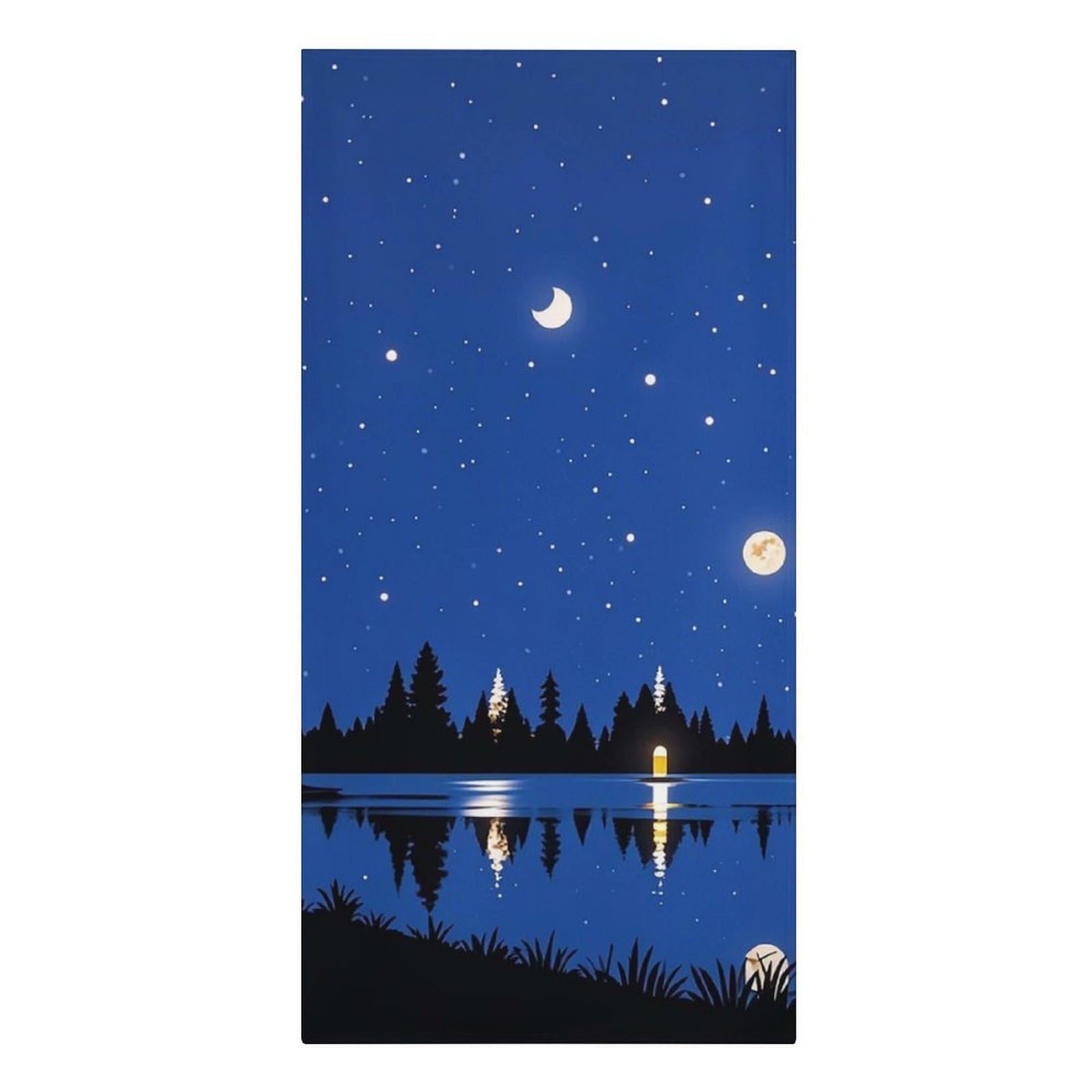 QMNLKH The Lake in The Night Sky Beach Towel for Women, Large Microfiber Pool Towel for Men, Absorbent Swim Towels for Home, Lightweight Bath Towels for Camping, Yoga, 30.3"x61.4"