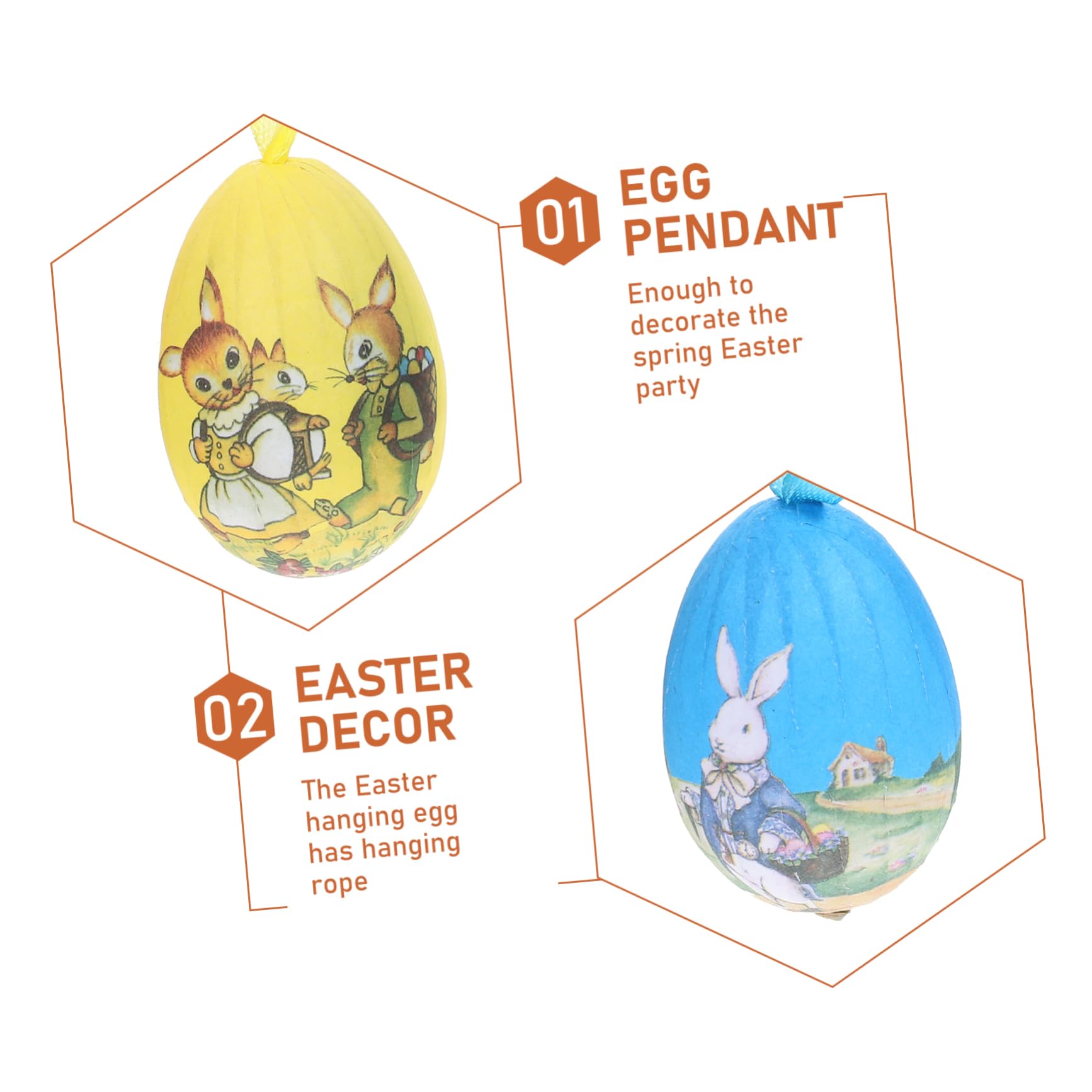MAGICLULU 5 Sätze Hängende Osterverzierung Füllstoffe Doppelt Weihnachtliche Tischdeko Weidenkörbe Ostereier Easter Egg Decoration Ornament Dekorative Osterdeko Schaum 25 Stück * 5