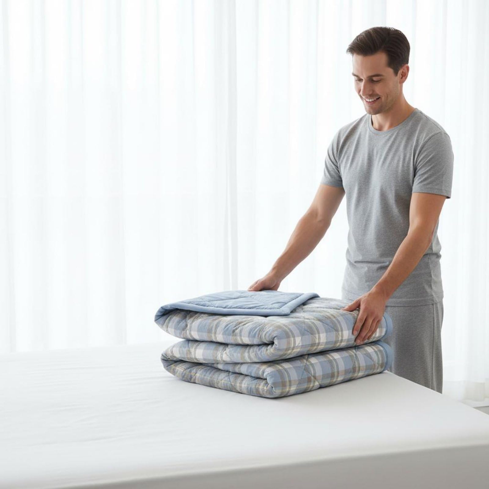 Manta de Verano Cómoda Edredón Manta con Construcción Activa y Material Absorbente Adecuada para Verano en Casa Dormitorio Secundario Invitados 1pieza, 150 200cm, Style to 4