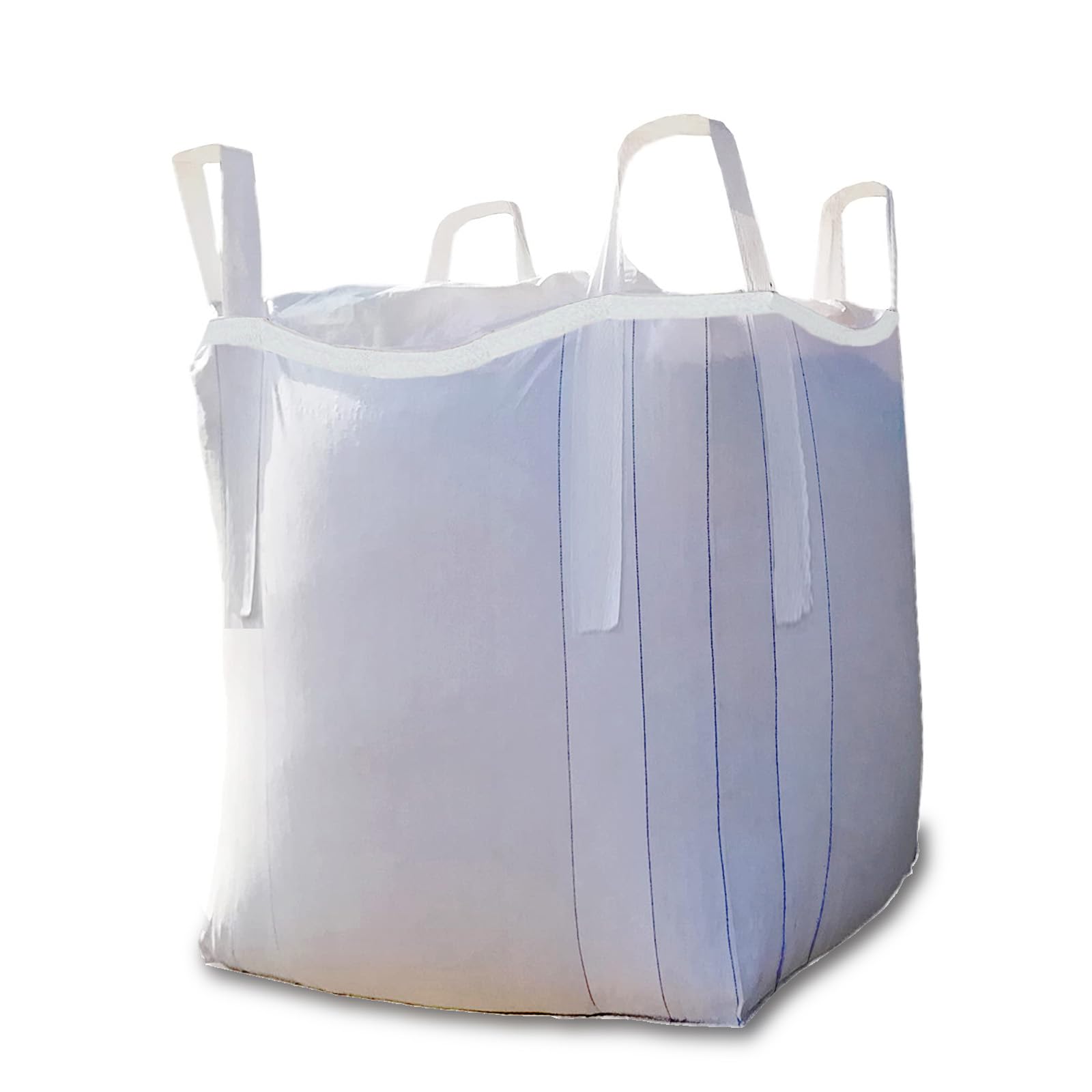 10 Pack ewori FIBC Jumbo Bulk Bag Diamond One Ton Bag 35.4"L x 35.4"W x 43.3"H 2650lbs SWL Safty Factor 3:1 Duffle Top Flat Bottom Heavy Duty Construction Woven Polypropylene Bags (10)