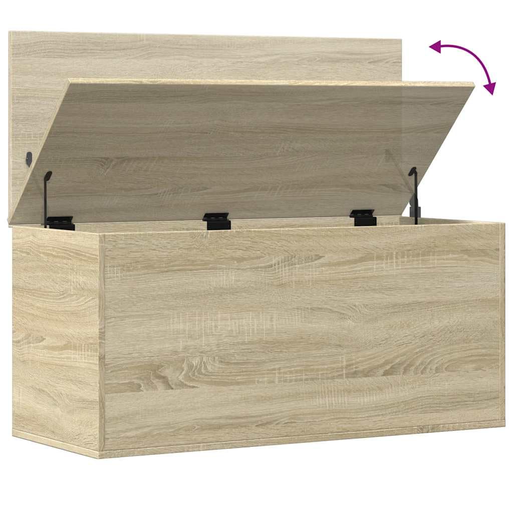 vidaXL Caja de almacenaje Madera ingeniería Roble Sonoma 100x42x46 cm, Caja de Almacenamiento, Caja para Mantas, baúl de almacenaje