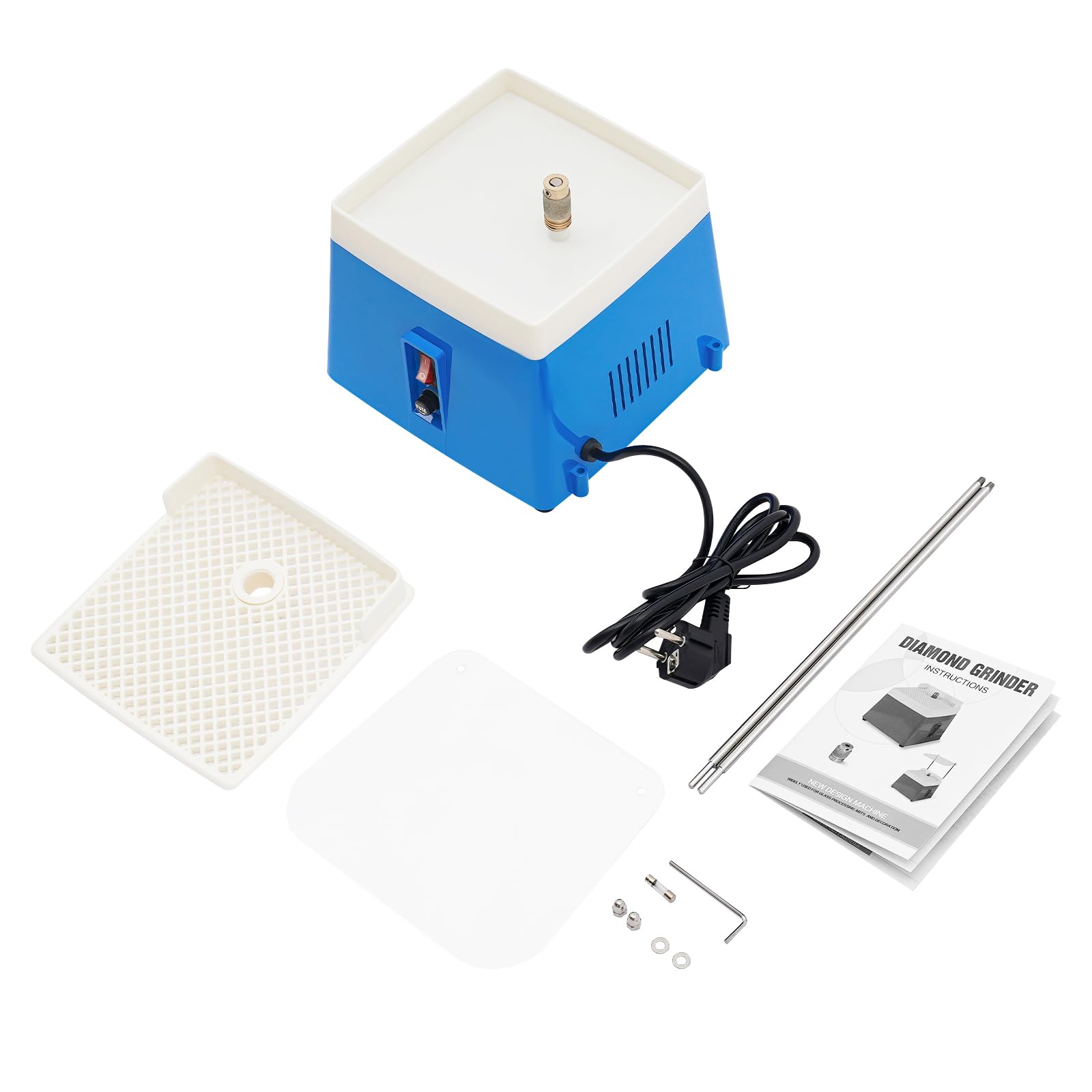 Amoladora de cristal, 65 W, 4200 rpm, amoladora eléctrica portátil Stained de 1,59 cm, disco abrasivo, herramienta de lijado de cerámica para vidrio, cerámica y piedra