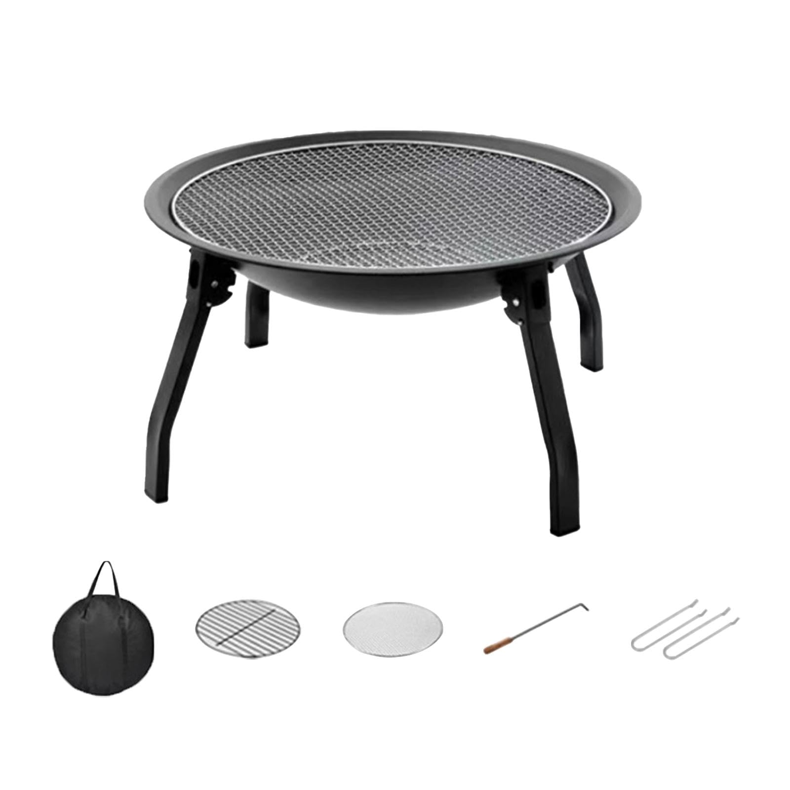 Charcoal Grill Outdoor Fire Pit Burning Firepit for Picnic Garden Patio 6pcs-image-40