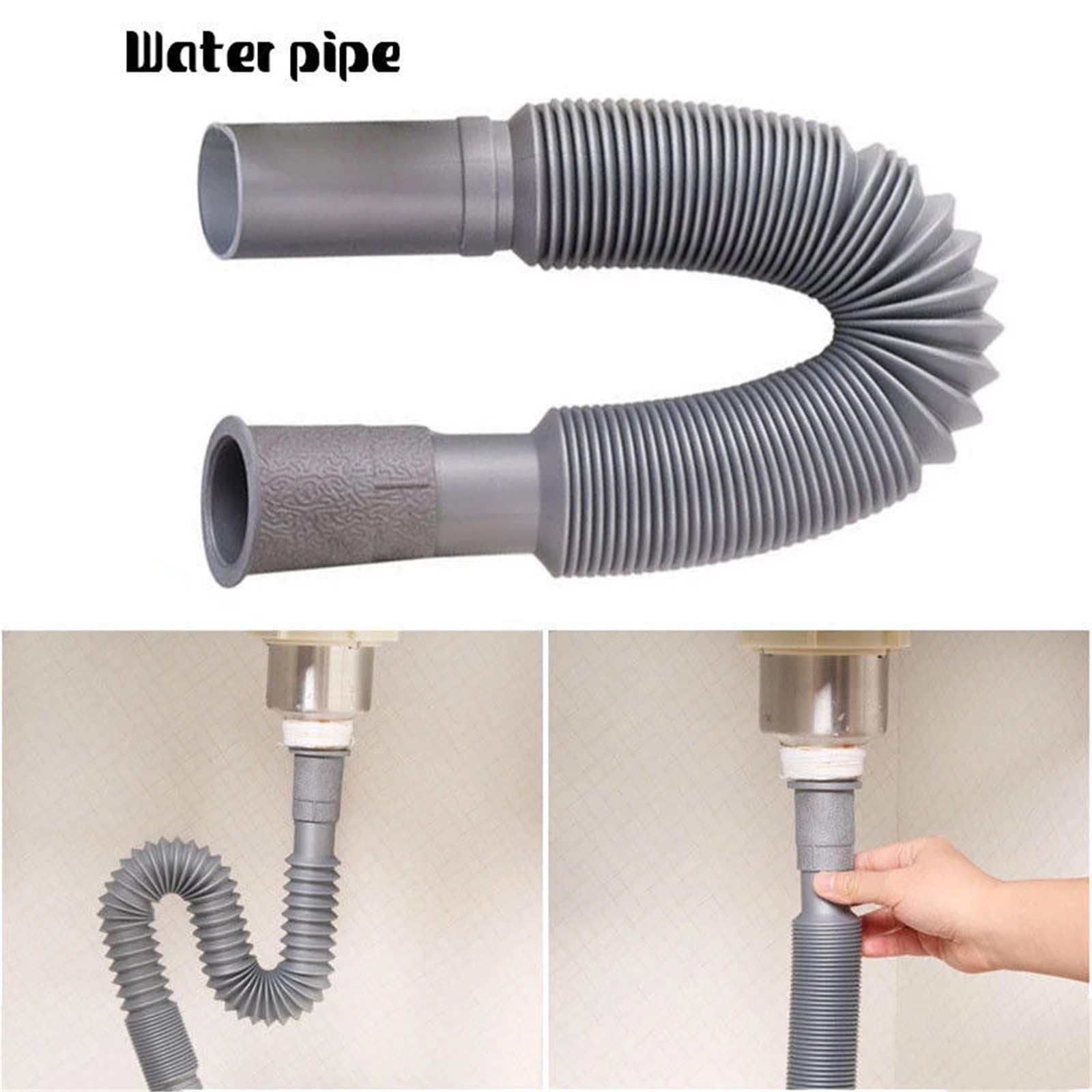 2 mangueras de drenaje plástico universales, flexibles, for fregadero cocina, lavabo, baño, y mejoras del hogar