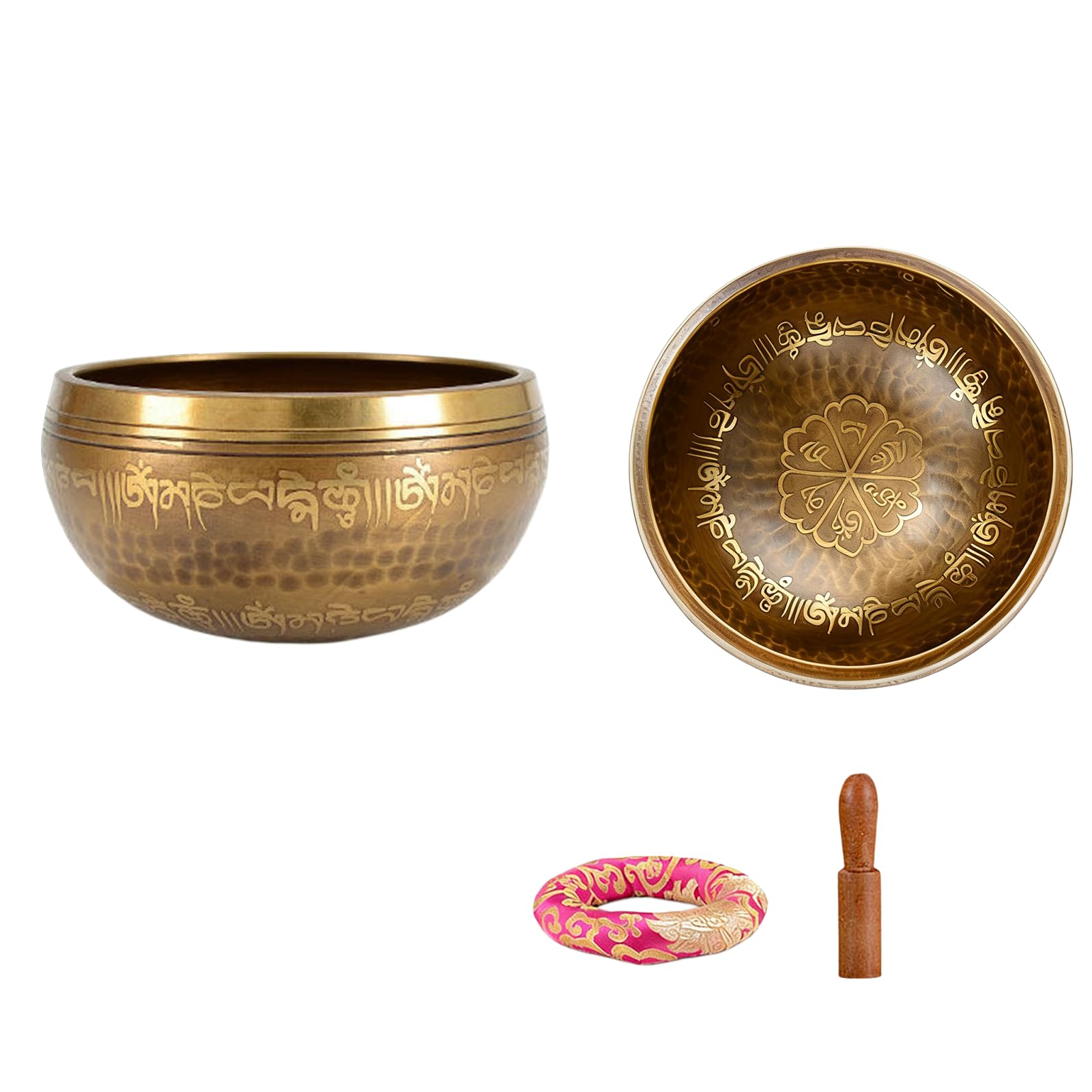Bol chantant tibétain avec coussin en soie et maillet, cadeau de méditation (12 cm)