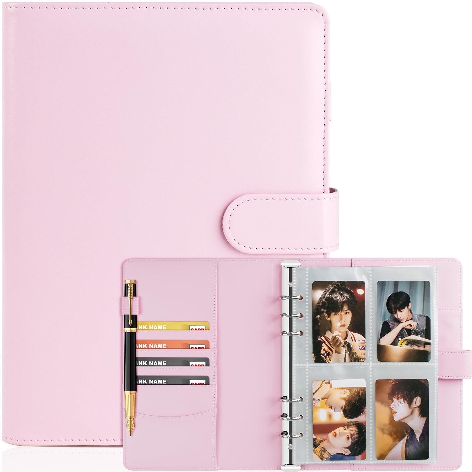 A5 Kpop Photocard Binder, 6 Ring Binder Album with 200 Card Slots