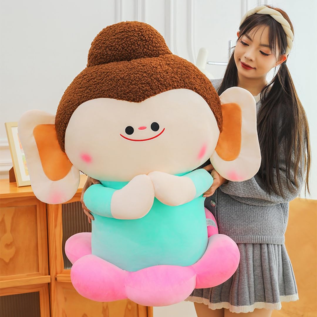 満天大仏　グレー仏像ぬいぐるみ 赤い座布団付き 満天大仏 グレー仏像ぬいぐるみ 赤い座布団付き