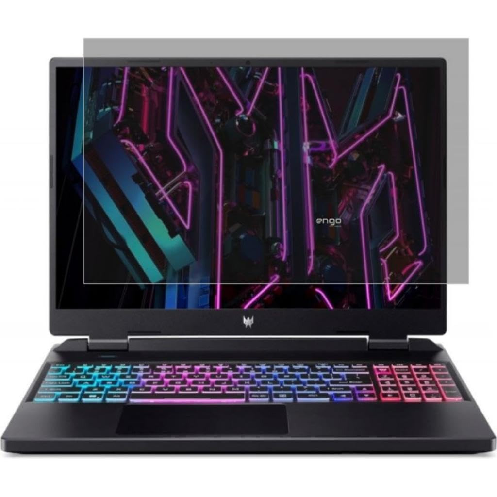 Engo Acer Predator Helios 16 İnç İle Uyumlu Hayalet Ekran Koruyucu Notebook, Yandan Görünmeyen Anti-Spy Gizlilik (Privacy) Laptop Koruması, 9H Temperli Nano Kırılmaz Esnek Cam, Parlama Önleyici 16:10