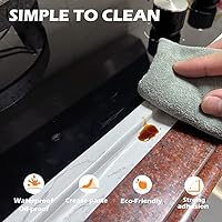 Vista 7 de UIOCSSC Tira de cinta de calafateo, 1.5 pulgadas x 10.5 pies, tira selladora autoadhesiva para baño y cocina, cinta de sellado impermeable de PVC